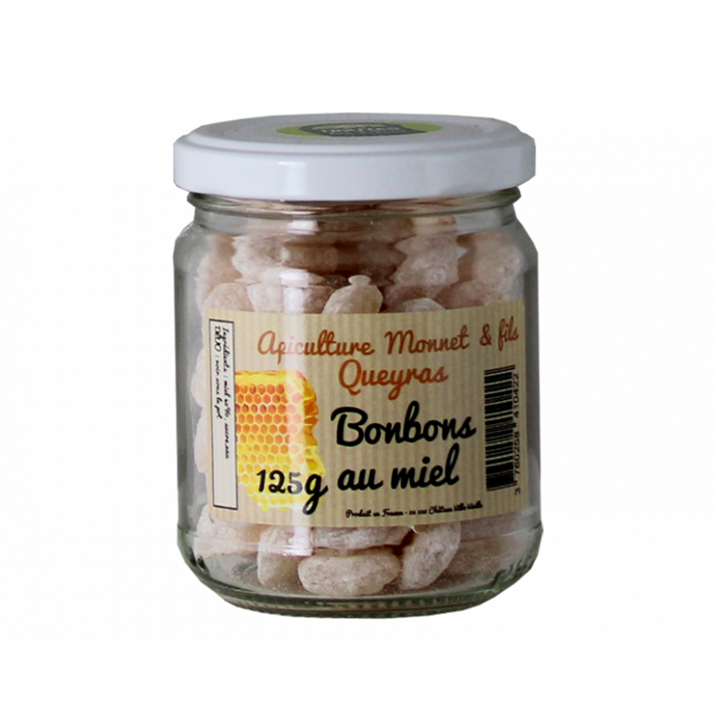 Bonbons au miel, pot en verre Bonbons au miel, pot en verre