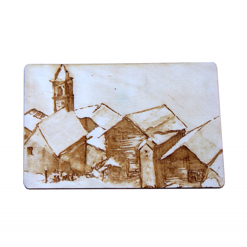 Carte postale en bois