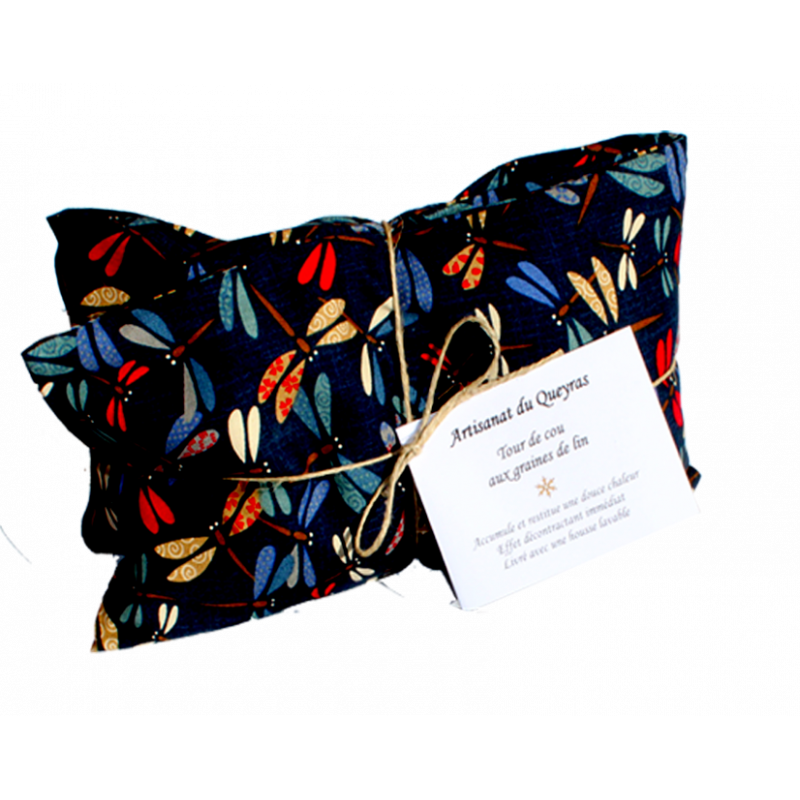 Tour de cou aux graines de lin biologiques - Tour de cou chauffant graines de lin Micro ondes