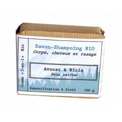 Savon corps-shampoing-rasage biologique sans parfum AVOCAT-RICIN