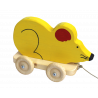 A rouler la Souris, Jouet Souris à tirer en bois -  Loisir Bébé