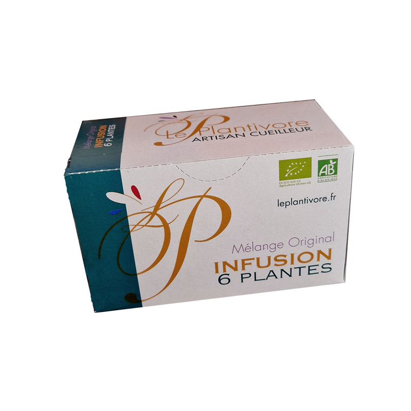 Sachets d'infusion ou boite découverte, aux 6 plantes Sachets d'infusion ou boite découverte, aux 6 plantes