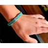 Bracelet tissé en turquoise naturelle, ajustable