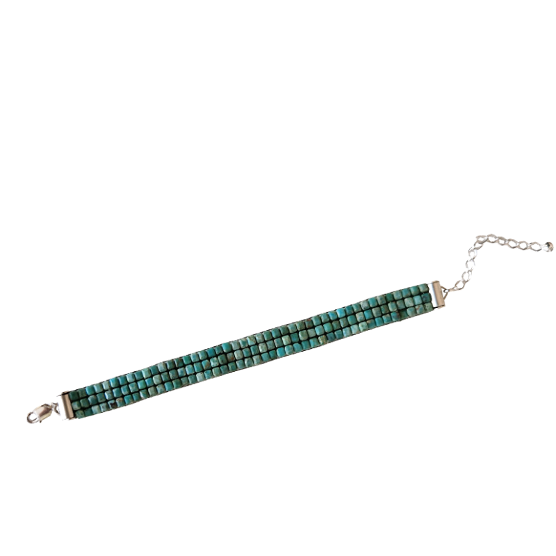 Bracelet tissé en turquoise naturelle, ajustable Bracelet tissé en turquoise naturelle, ajustable