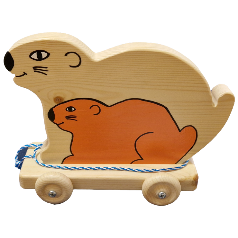 A rouler la Souris, Jouet Souris à tirer en bois -  Loisir Bébé
