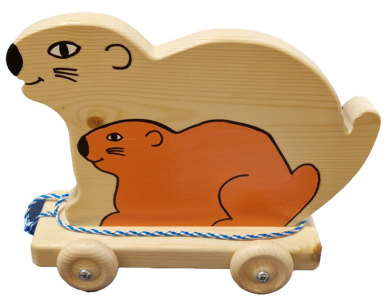 A rouler la Souris, Jouet Souris à tirer en bois -  Loisir Bébé