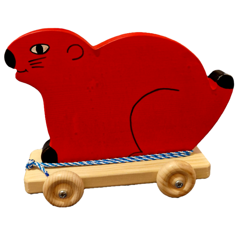 A rouler la Souris, Jouet Souris à tirer en bois -  Loisir Bébé