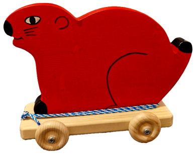 A rouler la Souris, Jouet Souris à tirer en bois -  Loisir Bébé