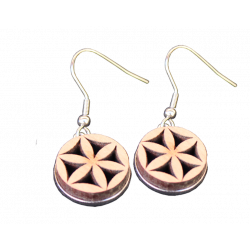Boucles d'oreilles en bois, motifs variés