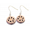 Boucles d'oreilles en bois, motifs variés