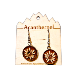 Boucles d'oreilles en bois, motifs variés